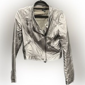 Topshop silver moto jacket
